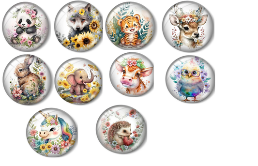 Round photo glass cabochon flat back