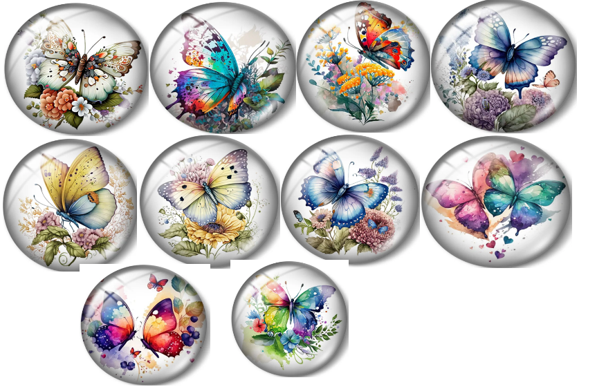 Round photo glass cabochon flat back