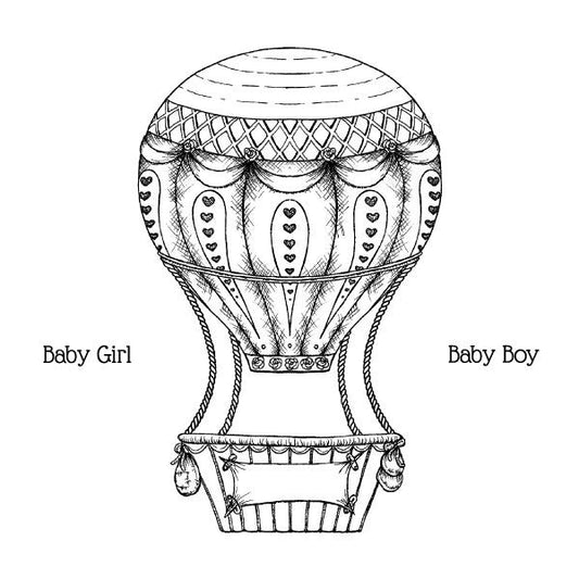 Baby's Air Balloon Cling Stamp Set And Die COMBO