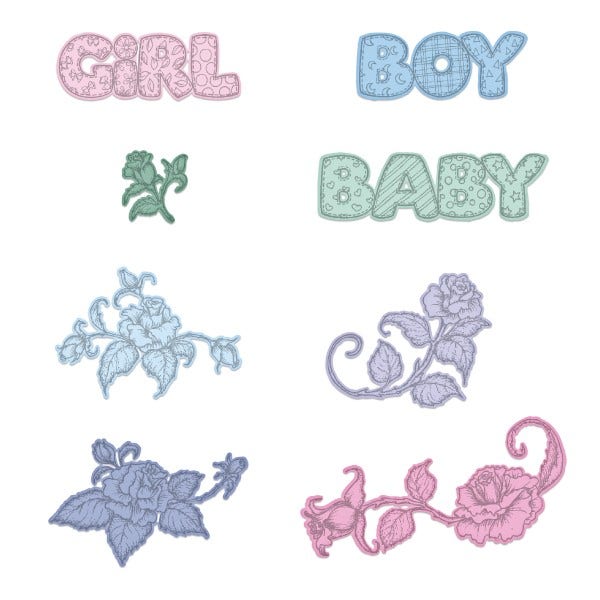 Welcome Baby Cling Stamp Set and Die COMBO