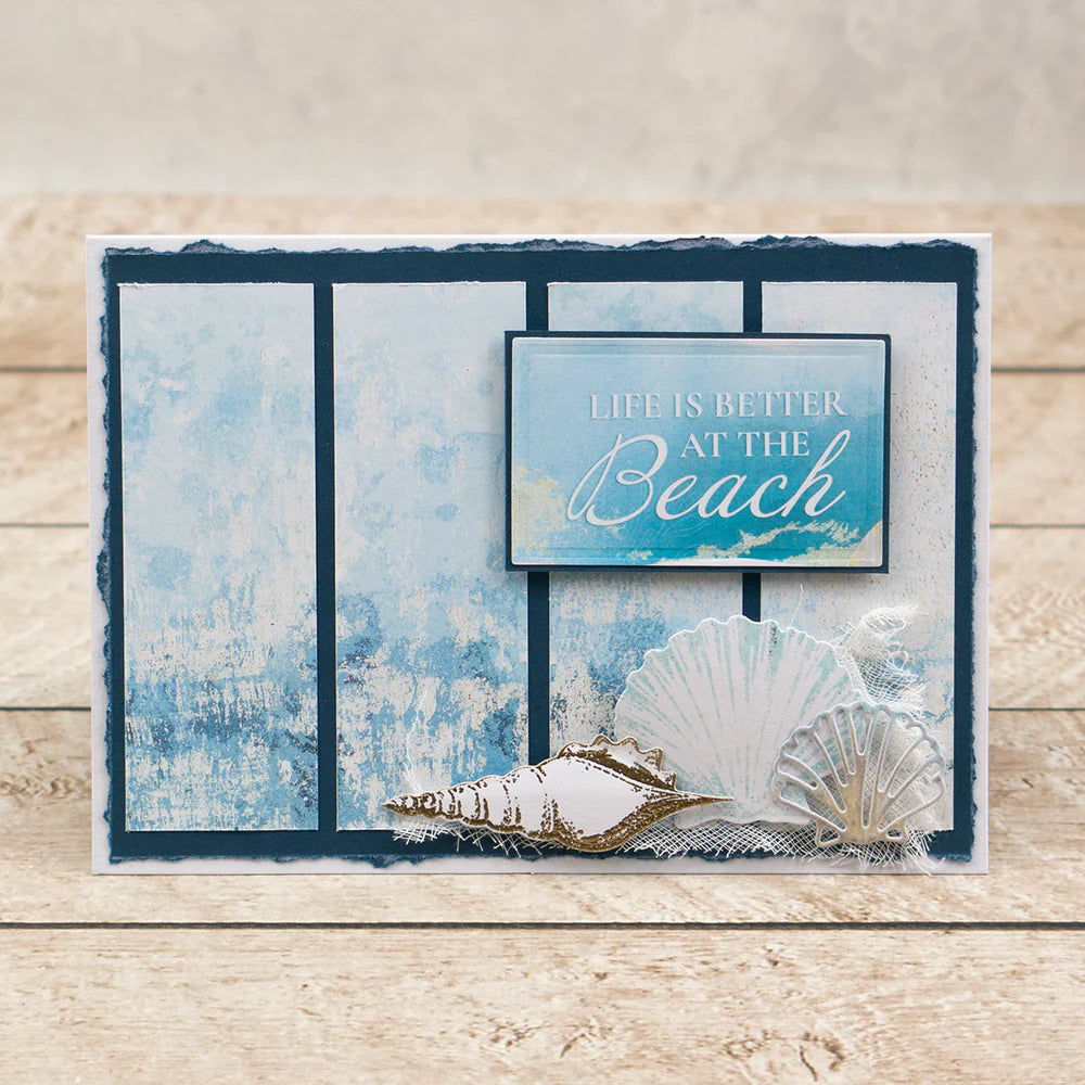 Stamp & Die Set - Seaside Girl - Conical Seashell Mini Stamp and Die Set (2pc)