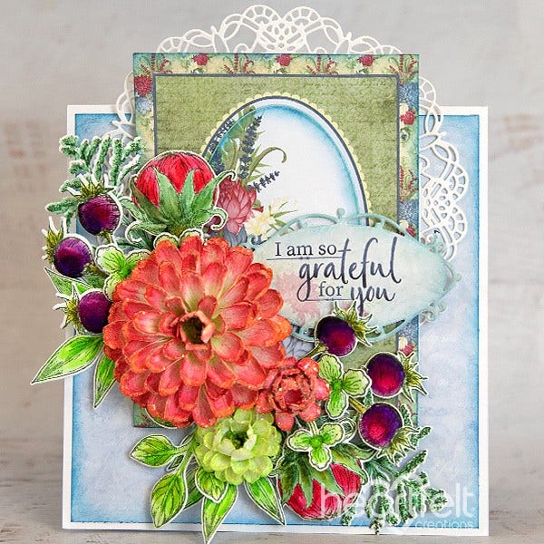 Floral Shoppe Accents Cling Stamp Set And Die COMBO