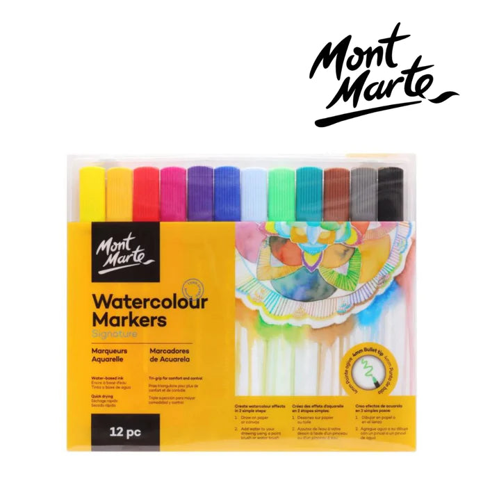 Watercolour Markers Tri Grip Signature 12pc
