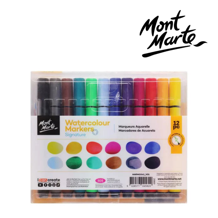 Watercolour Markers Tri Grip Signature 12pc