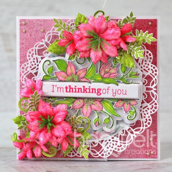 Vining Clematis Banner Cling Stamp Set And Die COMBO