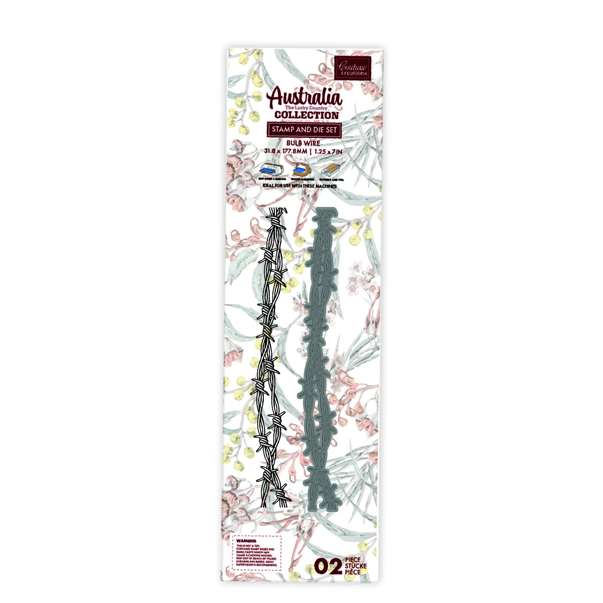 Couture Creations Barb Wire Stamp & Die Set : Australia the Lucky Country Collection