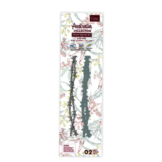 Couture Creations Barb Wire Stamp & Die Set : Australia the Lucky Country Collection