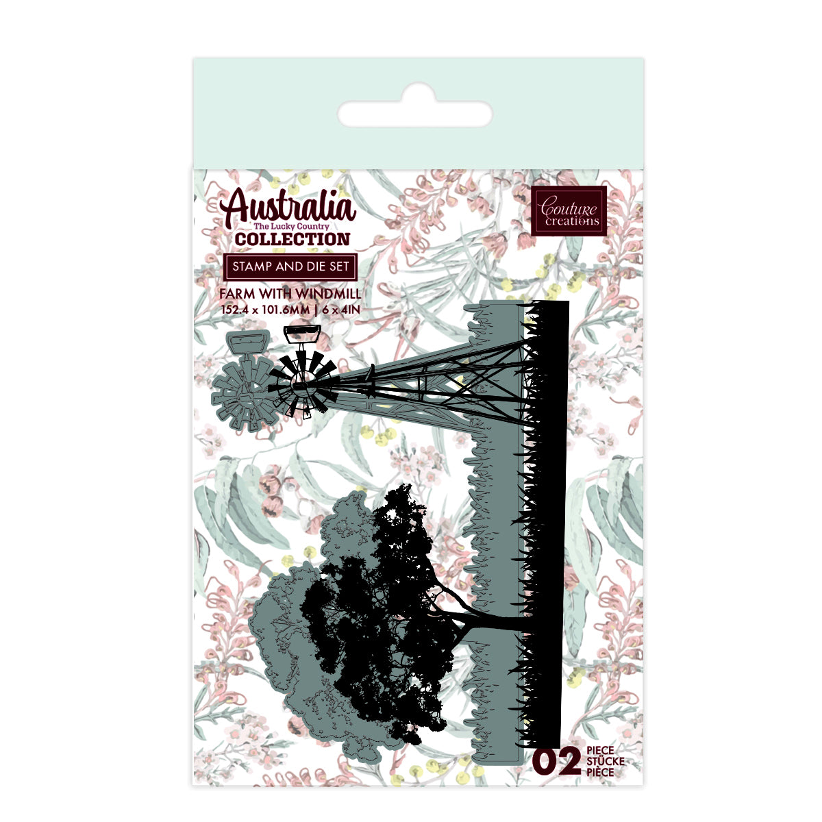 Couture Creations Tree with Windmill Stamp & Die Set : Australia the Lucky Country Collection