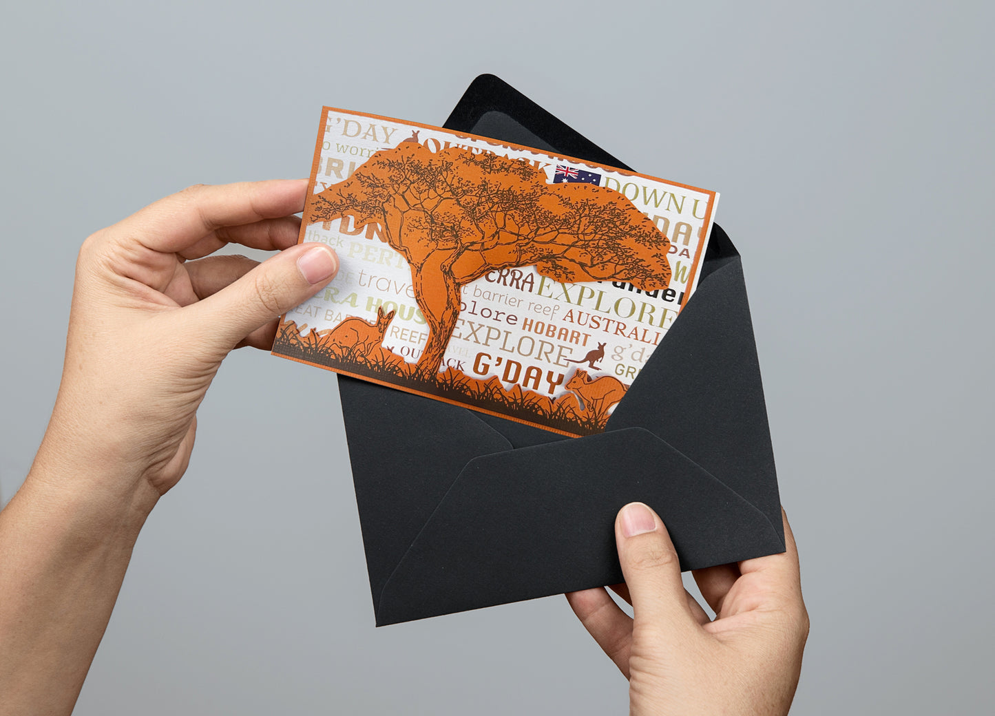 Australia The Lucky Country - Stamp - Kangaroos in the bush