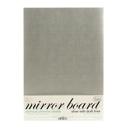 Mirror Foil Board - A4 Silver with draft lines (10pc - 210gsm)