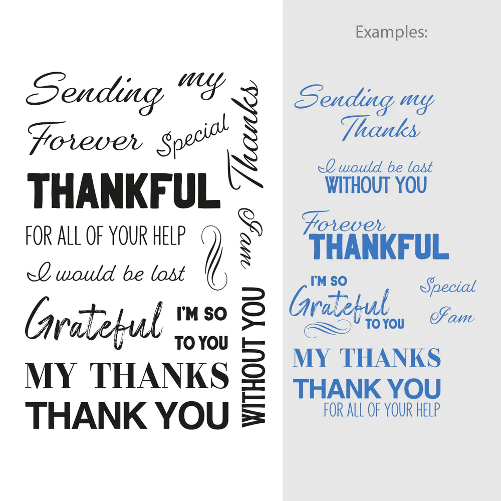 Stamp Set - My Thanks Sentiment (16pc) - 80 x 116mm