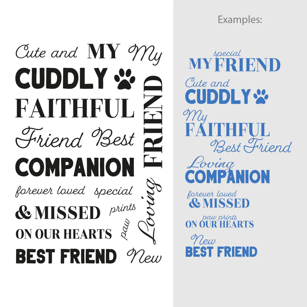 Stamp Set - Cute and Cuddly Sentiment (19pc) - 80 x 116mm