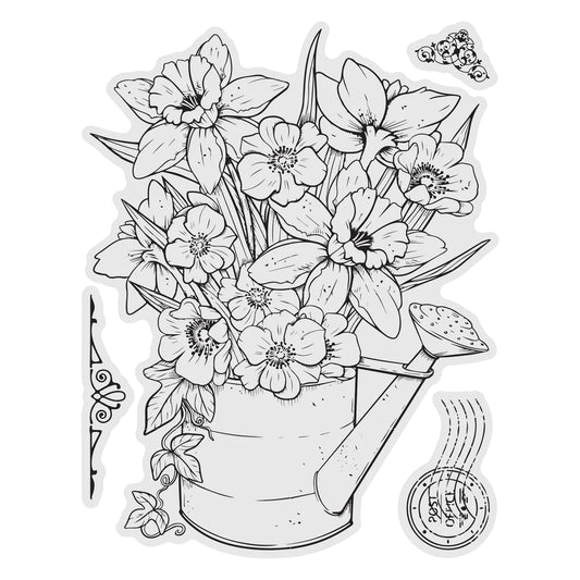 Stamp and Colour Set - Vintage Blooms - Daffodils (4pc)