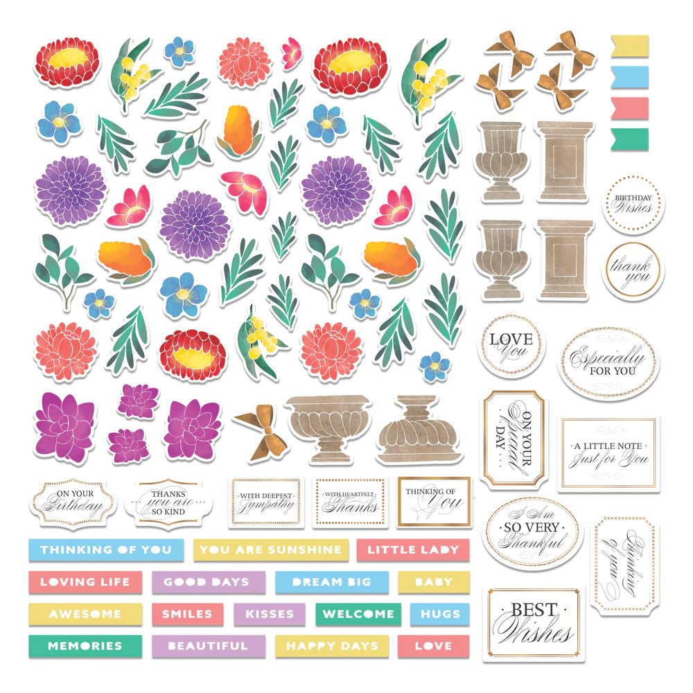 Diecut Ephmera - Homely Florals - 90pc
