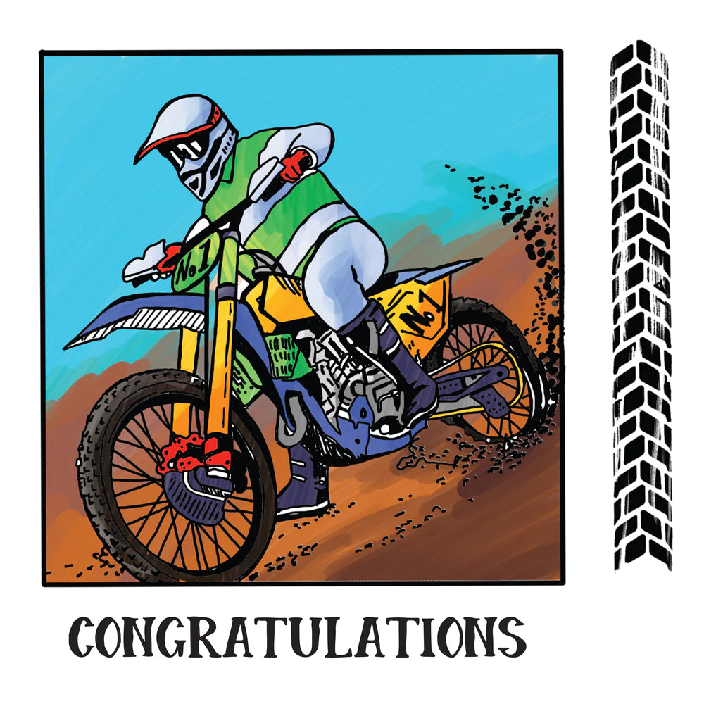 Stamp & Colour Outline Stamps - Framed Dirtbike (3pc)