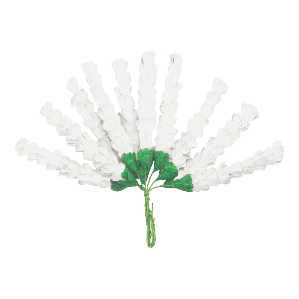 Paper Flowers - Lavender Love - White Paper Lavender Stems (10pc)