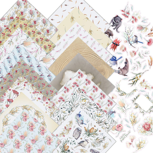 Double Sided Patterned Papers (SOLD BY THE SHEET) - Australia's Natural Beauties