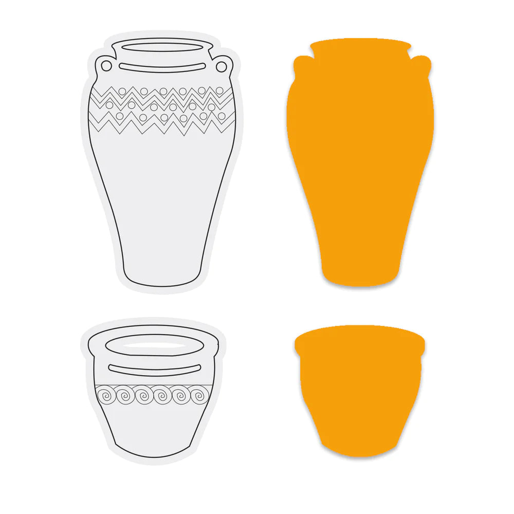 Stamp and Dies - Decorative Pots Boho - Approx. 50 x 50mm