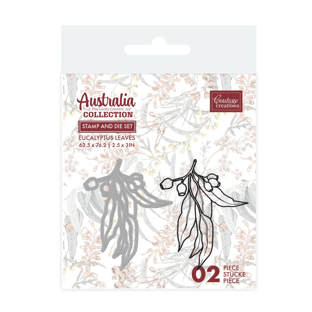 Australia The Lucky Country - Stamp and Die Set - Eucalyptus Leaves