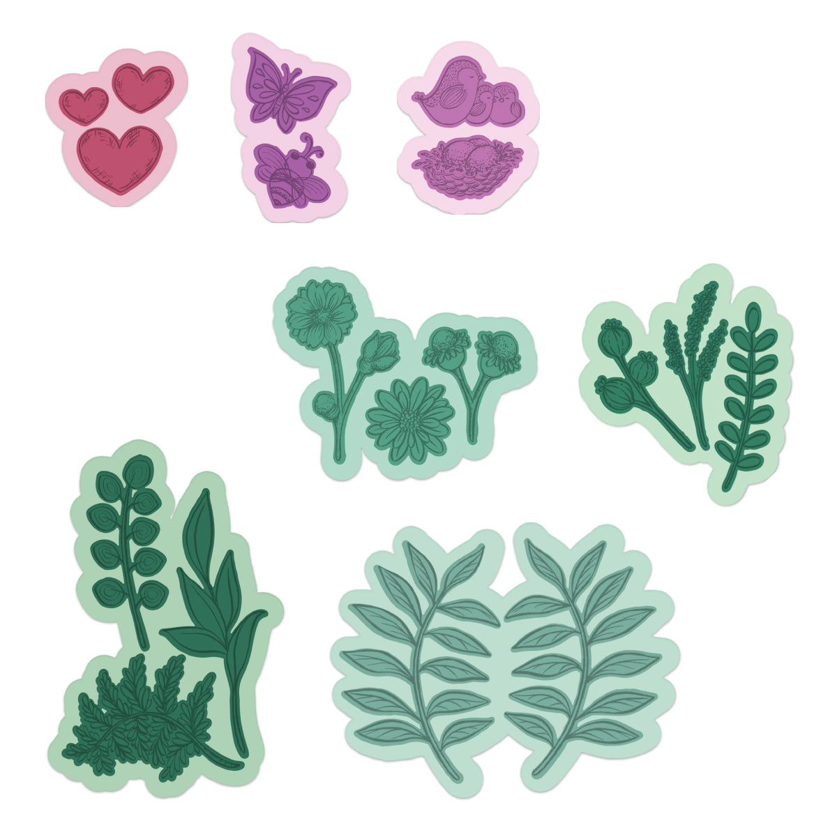 Summer Wreath Accents Cling Stamp Set And Die COMBO