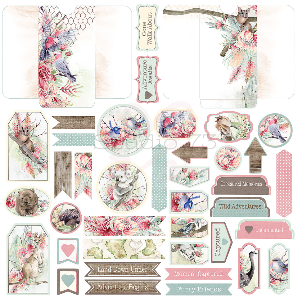 Double Sided Patterned Papers (SOLD BY THE SHEET) - Land Down Under