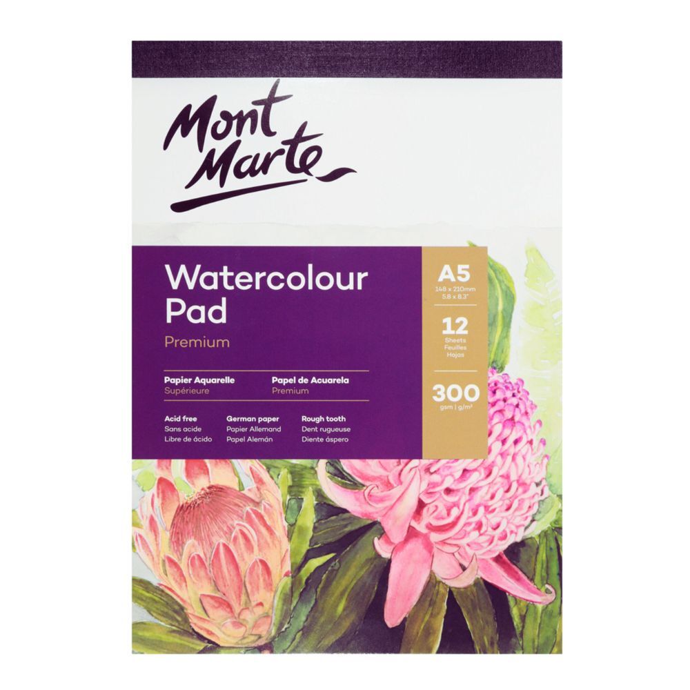 Watercolour Pad German Paper A5 300gsm 12sht