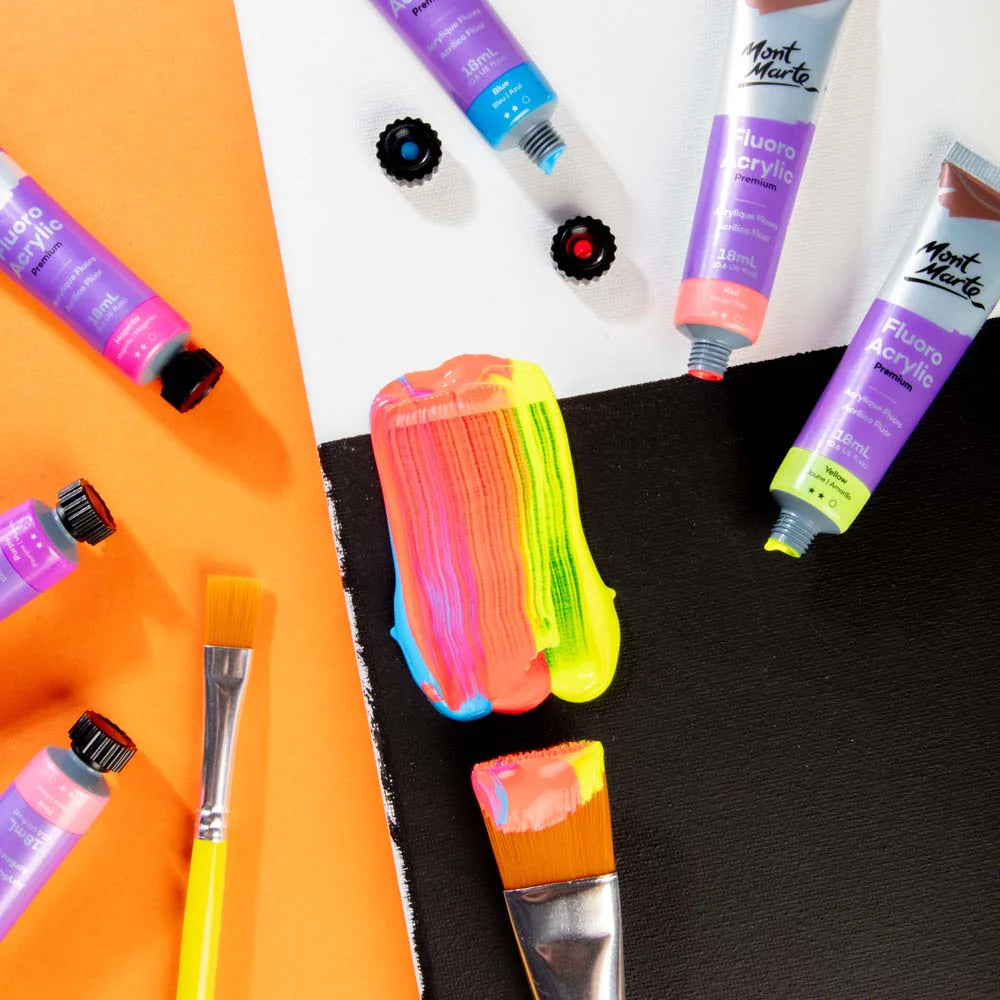 Fluoro Acrylic Paint Intro Set Premium 8pc x 18ml (0.6 US fl.oz)