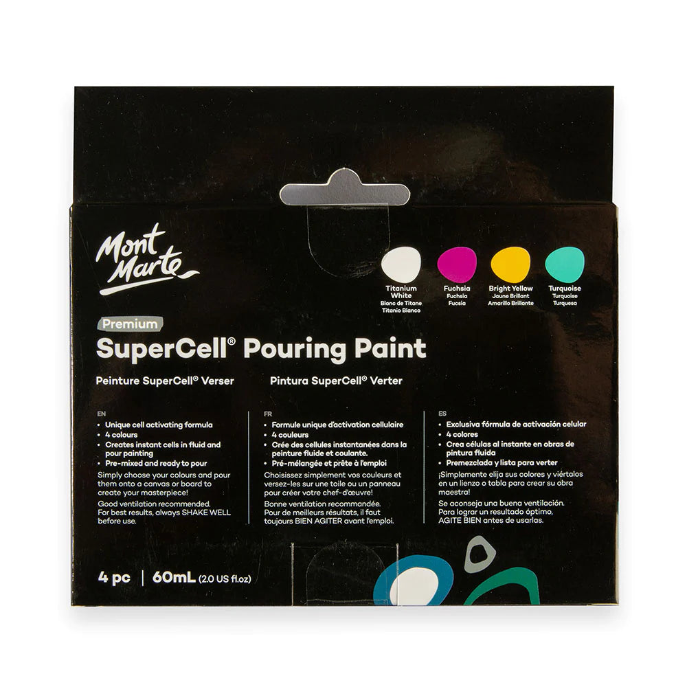 SuperCell Pouring Paint 4pcx60ml-Coral Reef