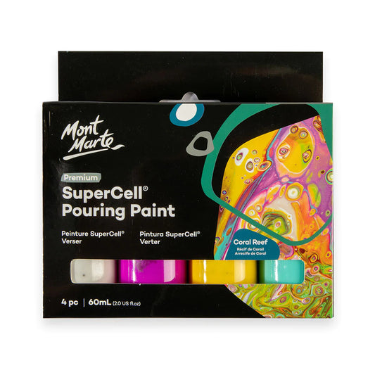 SuperCell Pouring Paint 4pcx60ml-Coral Reef