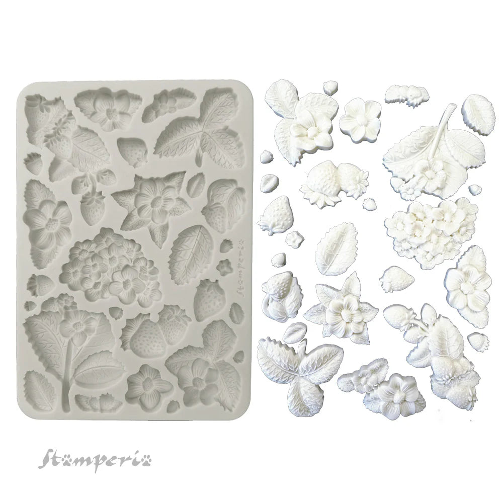 Stamperia Hidden Grove Strawberries Silicone Mold A5