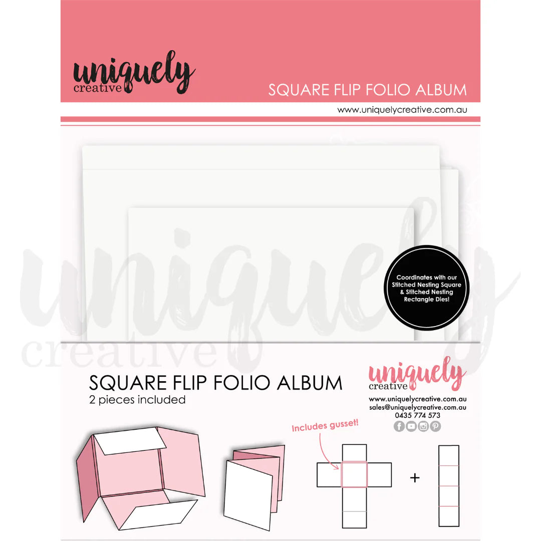 White Square Flip Folio Album