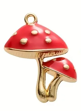 Enamel Mushroom Charms X2