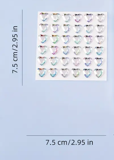 Transparent Small Heart Acrylic Diamond Sticker