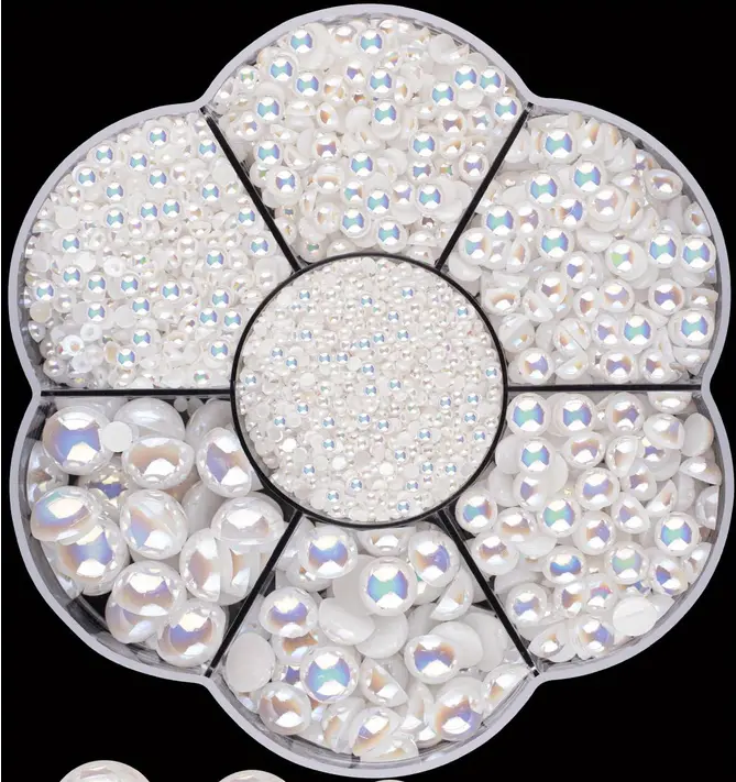 Half Round Pearls and Gemstones