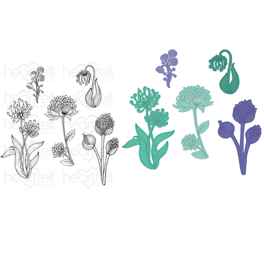 Daydream Florals Cling Stamp Set and Die COMBO