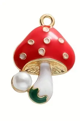 Enamel Mushroom Charms X2