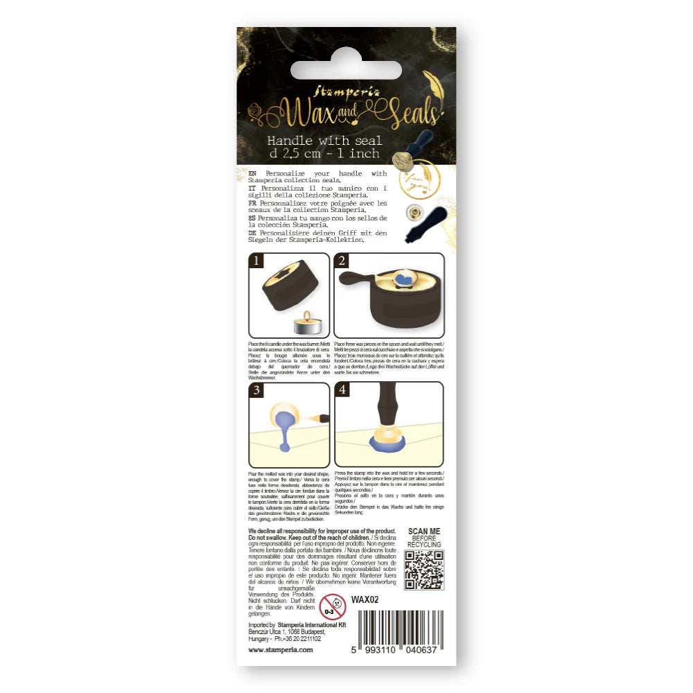 Stamperia Handle with seal diam cm 2,5 For You