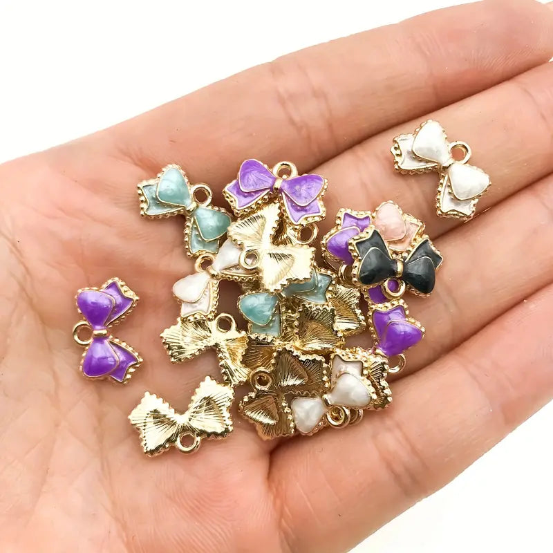 Enamel Bow Shaped Charms