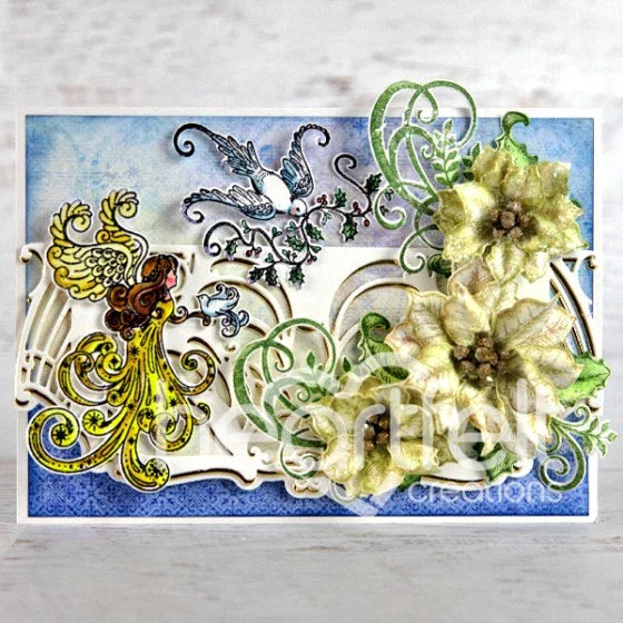 Joyous Noel Angel Cling Stamp Set And Die COMBO