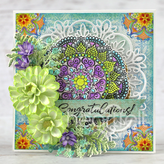 Elegant Mosaics Cling Stamp Set and Die COMBO