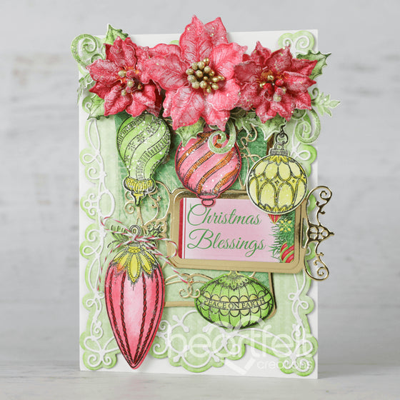 Noel Holiday Ornaments Cling Stamp Set And Die COMBO