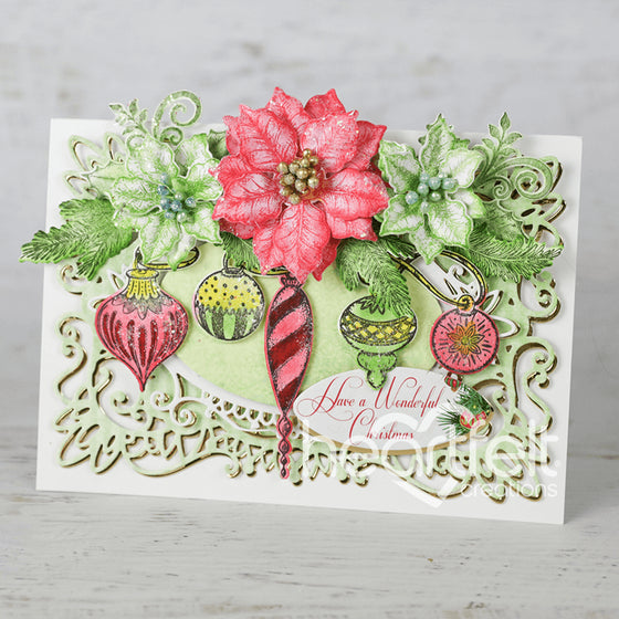 Sparkling Holiday Ornaments Cling Stamp Set And Die COMBO
