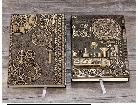 Hardcover books - Embossed Vintage Train