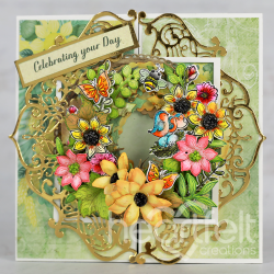 Summer Wreath Accents Cling Stamp Set And Die COMBO