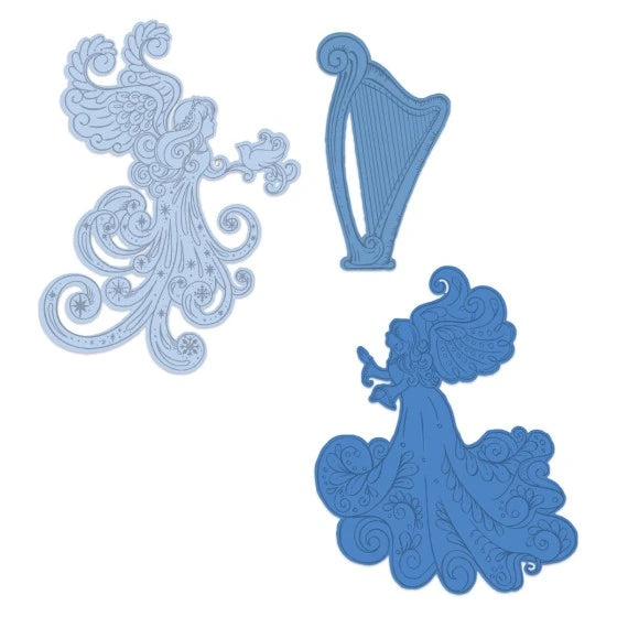 Joyous Noel Angel Cling Stamp Set And Die COMBO