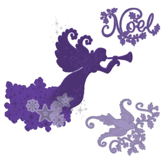 Starry Noel Angel Cling Stamp Set And Die COMBO