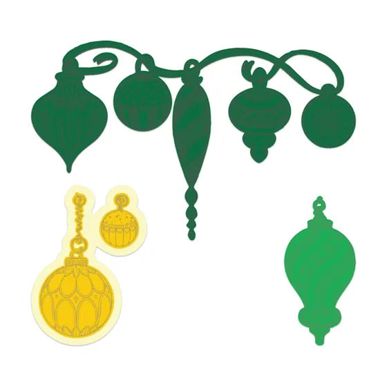 Sparkling Holiday Ornaments Cling Stamp Set And Die COMBO