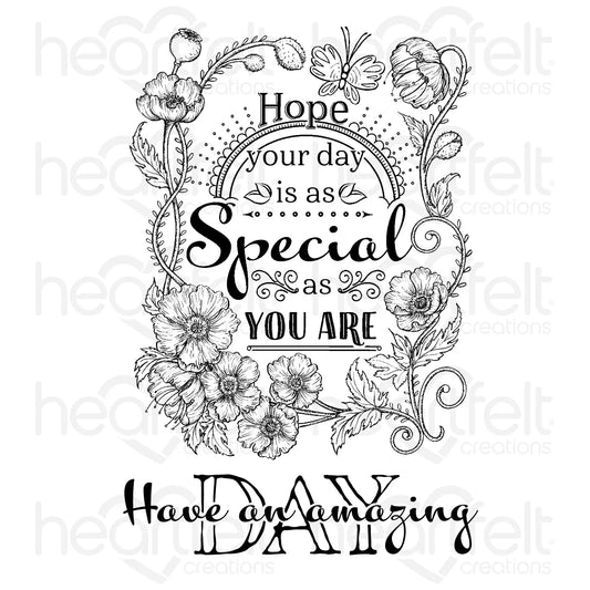 Special Floral Sentiment Cling Stamp Set And Die COMBO