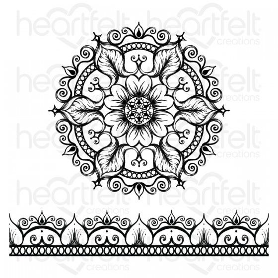 Floral Mosaics Cling Stamp Set And Die COMBO