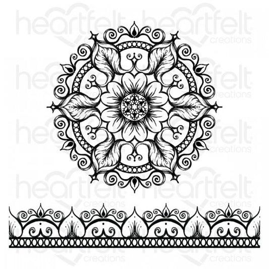 Floral Mosaics Cling Stamp Set And Die COMBO